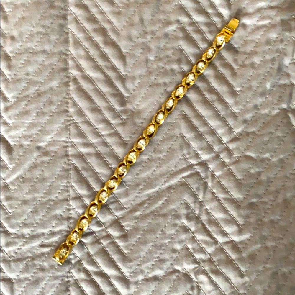 Fake gold bracelet with cz’s